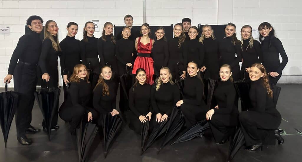 the cast of Sweeney amelie medley pose together