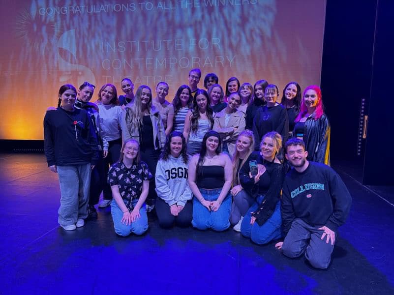Contremporary Musical Theatre year 3 pose at awards ceremony