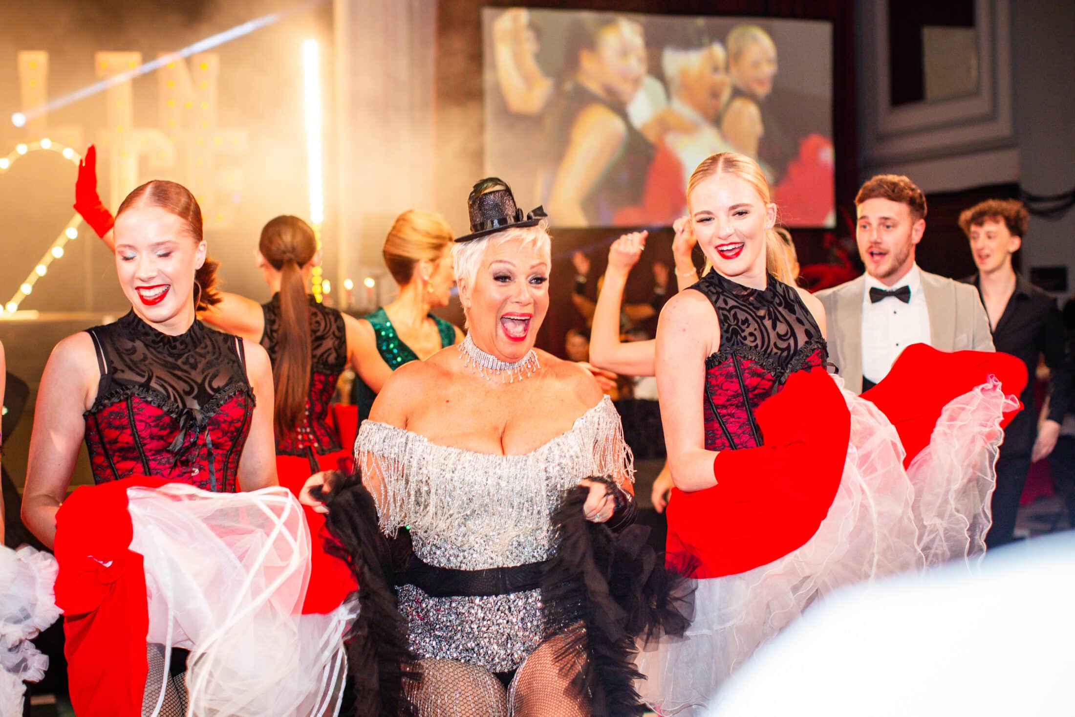 Denise Welch Dances with Performers College students