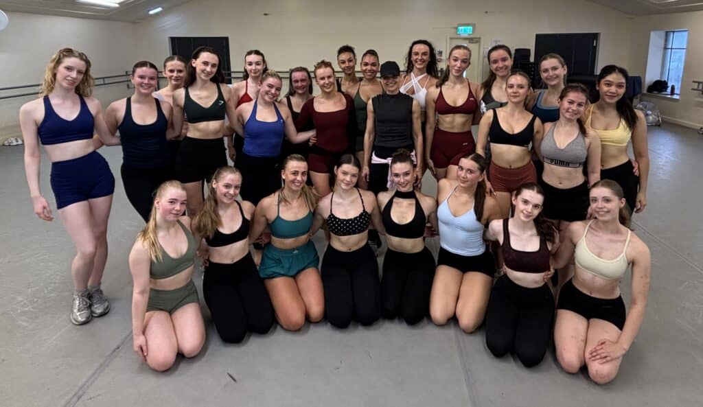 Kirsty Sparks with students from Northern Ballet School